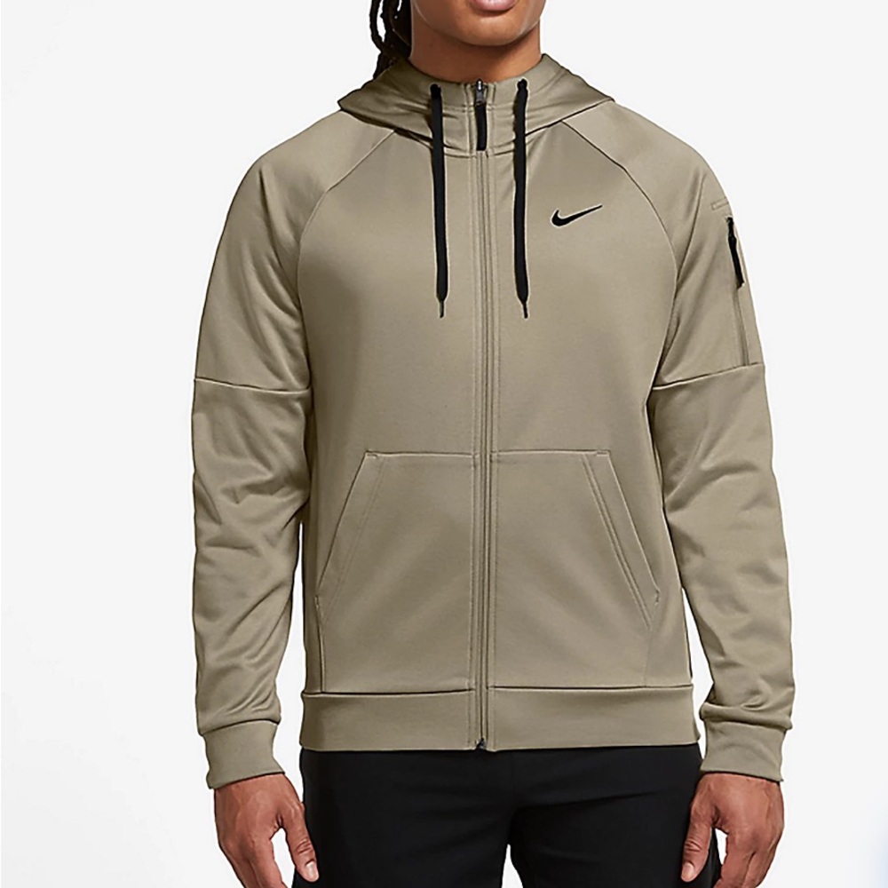 Nike Men's Tan Therma Fit Full-Zip Performance Jacket